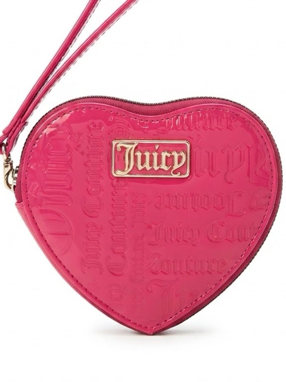 Juicy Couture Hot Pink Heart Zipper Wristlet